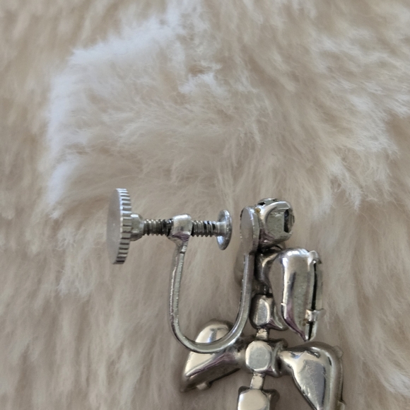 Vtg 1950s/60s Teardrop Dangle Earrings, Rhinestone, Party, Formal - Picture 5 of 7